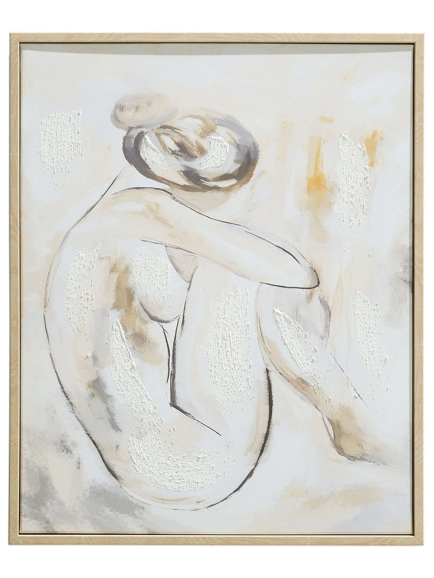 Leinwand-Druck-handbemalt, Graubeige 4 Leinwand-Druck-handbemalt, Graubeige – Bild 2