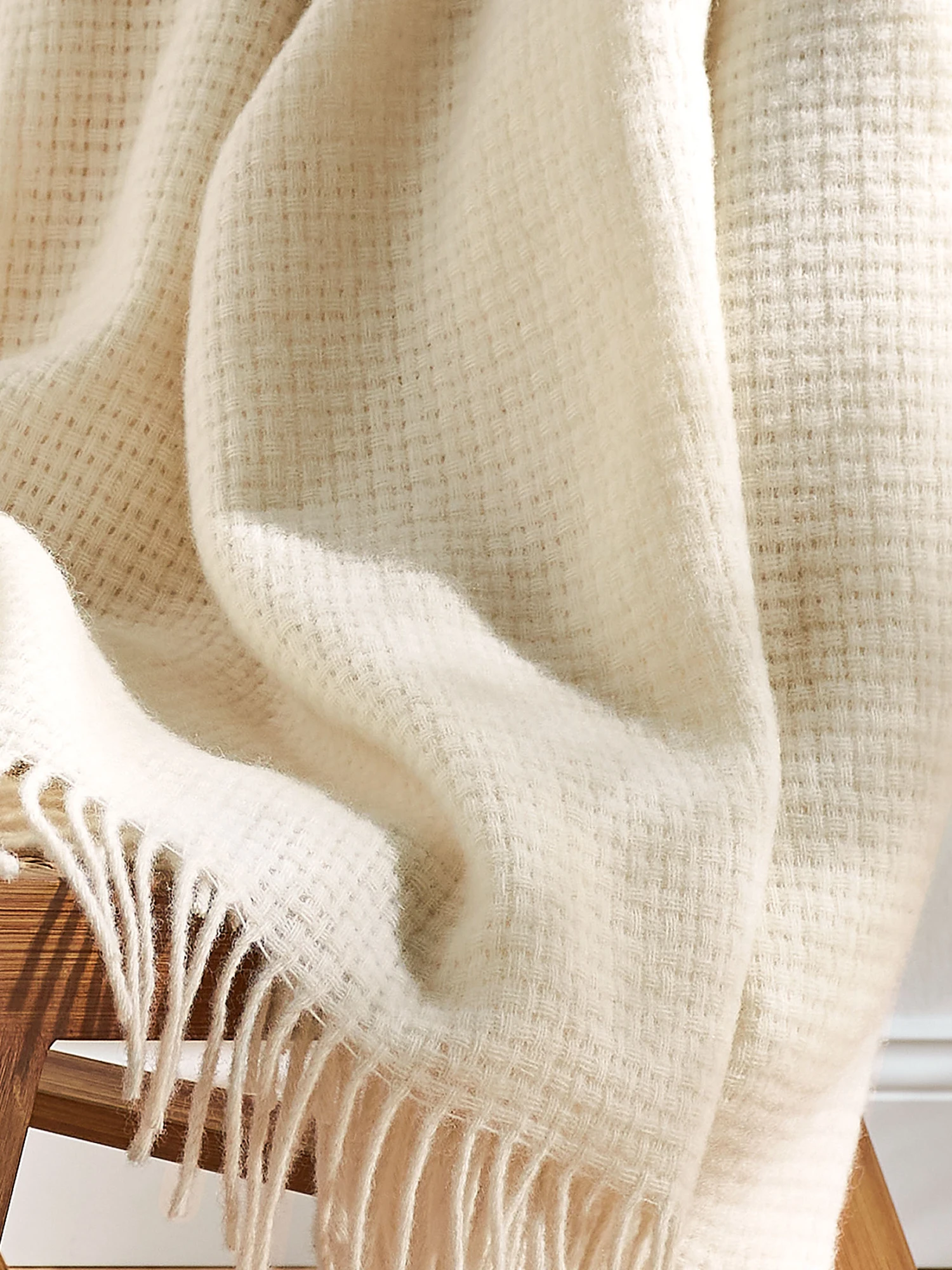 Wolldecke, Offwhite 4 Wolldecke, Offwhite – Bild 2