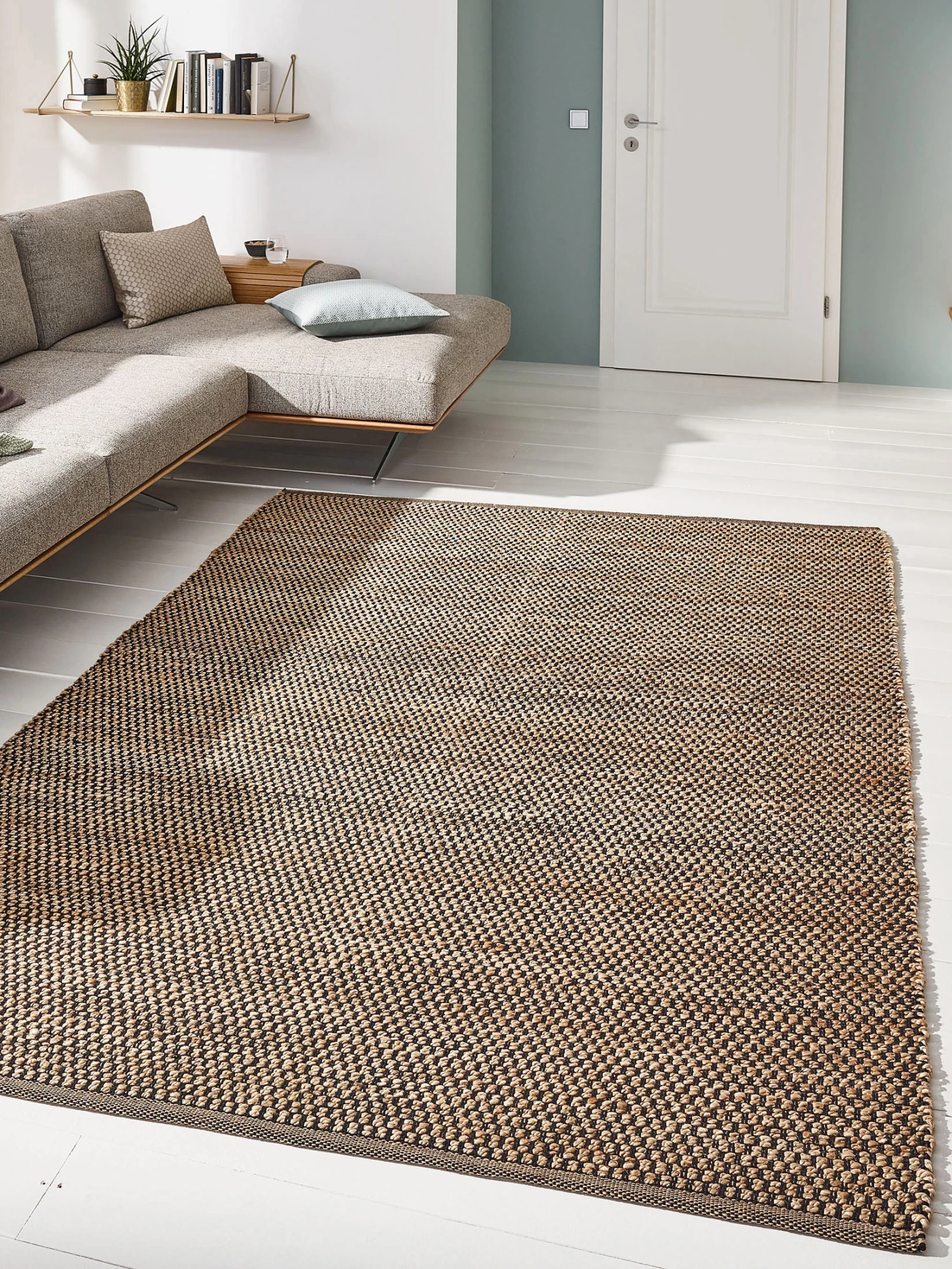 Flachgewebe-Teppich, Natur/Dunkelgrau NAT./BLACK 3 Flachgewebe-Teppich, Natur/Dunkelgrau NAT./BLACK