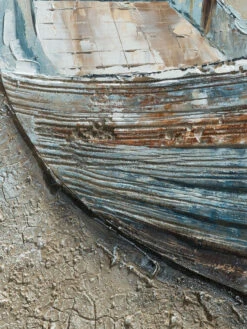 Leinwand-handgemalt, Grau -Teppiche Verkäufe AltesHolzboot Leinwandbild Grau 100x100 lup1