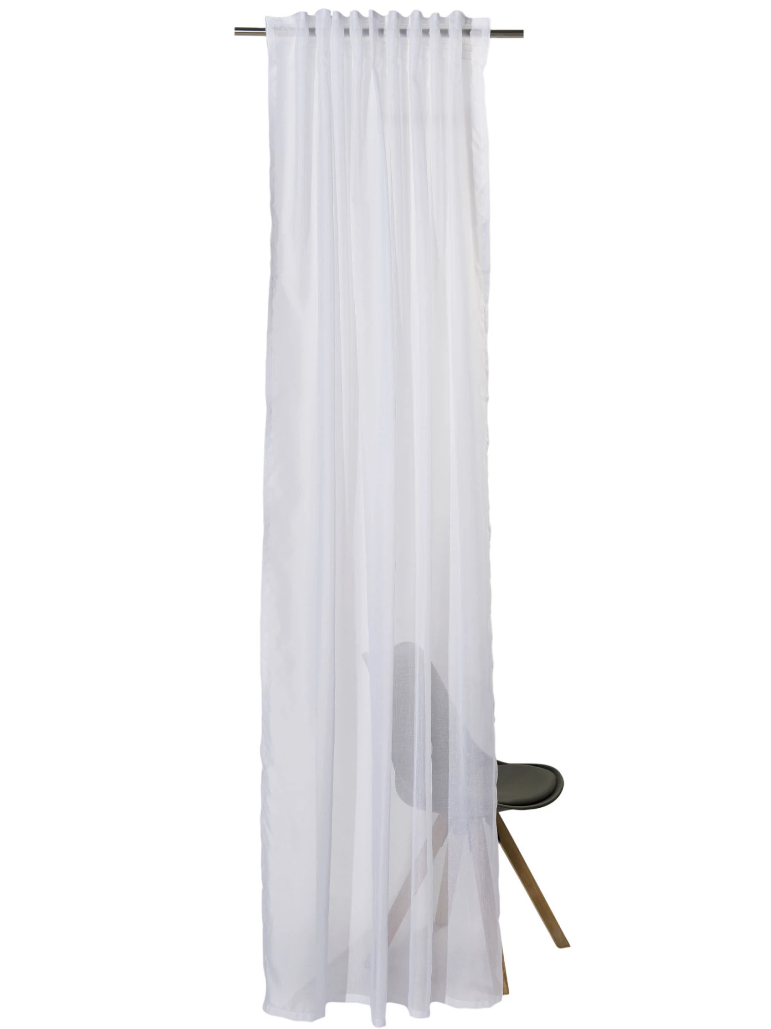 Vorhang Mit Gardinenband, Weiss 5 Vorhang Mit Gardinenband, Weiss – Bild 3