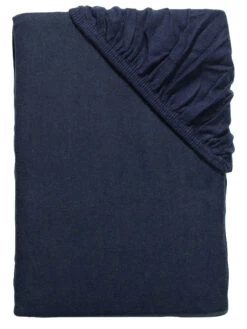 Flanell-Spannbetttuch, Dunkelblau