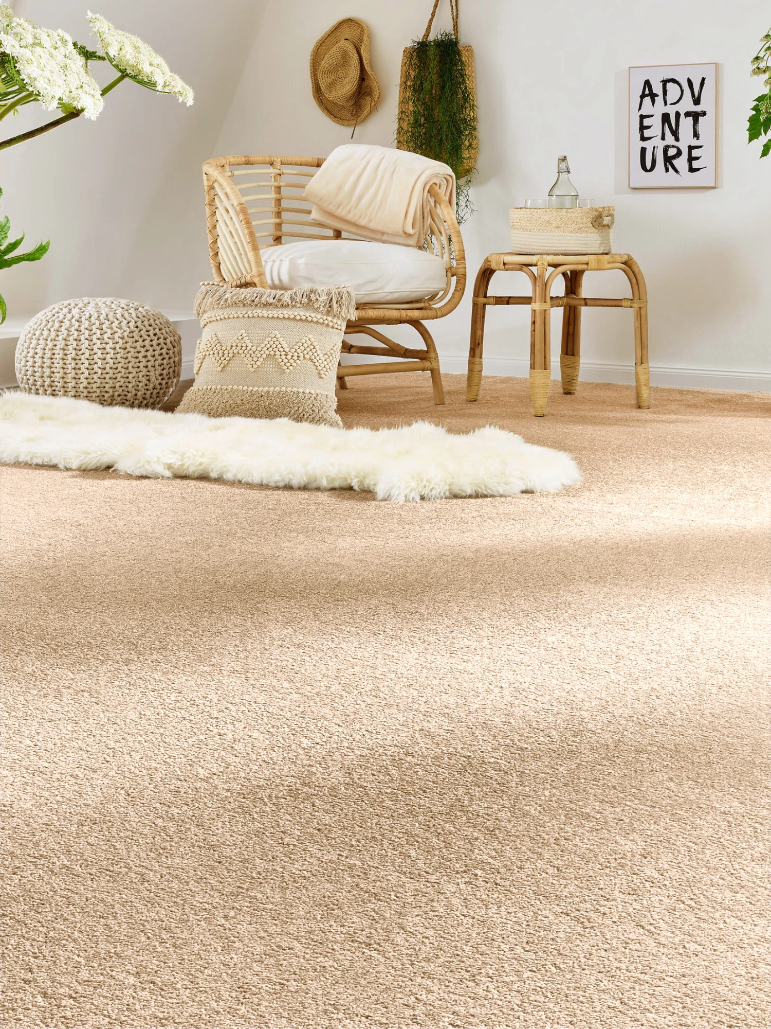 Velours-Teppichboden, Ivory 72 3 Velours-Teppichboden, Ivory 72