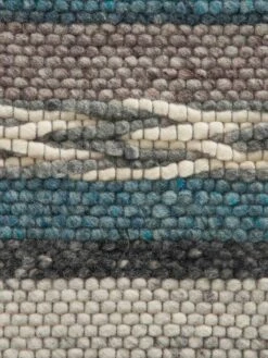 Woll-Teppich, Blue Stripes -Teppiche Verkäufe Bjerka HandwebTeppich Blau BlueStripes 170x240 lup