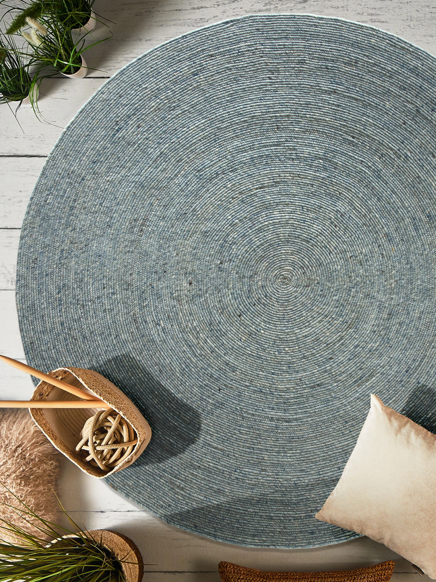 Woll-Teppich, Aqua 3 Woll-Teppich, Aqua