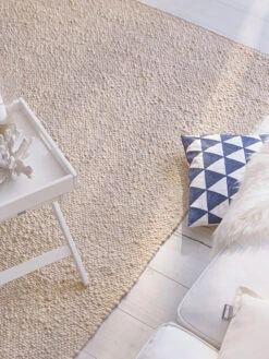 Woll-Teppich, Beach -Teppiche Verkäufe Borgholm Handwebteppich beige beach 170x240 mil3