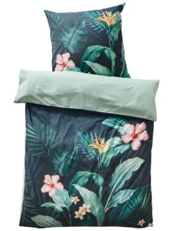 Renforcé-Bettwäsche, Dunkelgrün -Teppiche Verkäufe Cariba Bettwaesche Gruen Dunkelgruen 135x200 pla