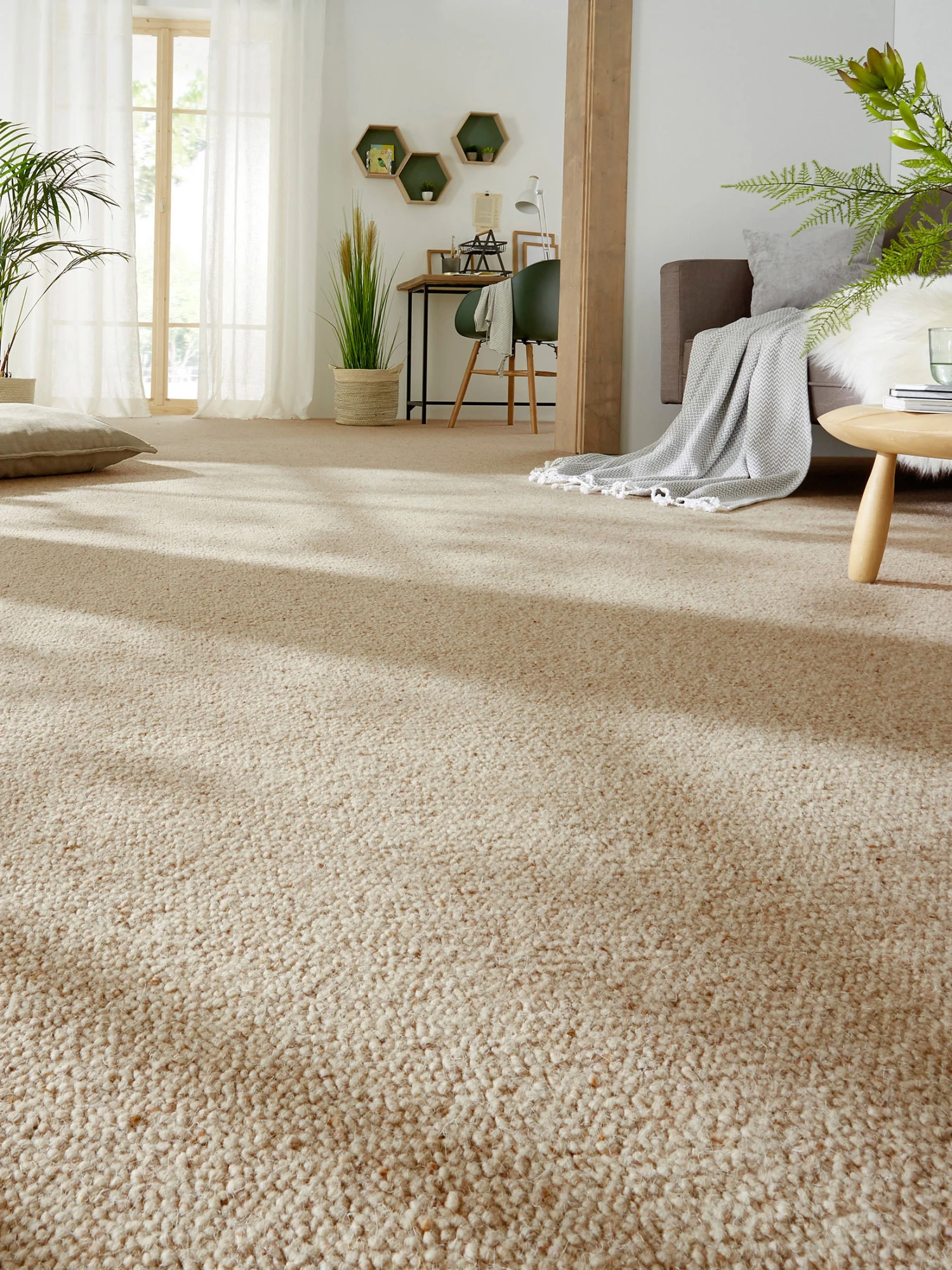 Woll-Teppichboden, Sand 92 3 Woll-Teppichboden, Sand 92