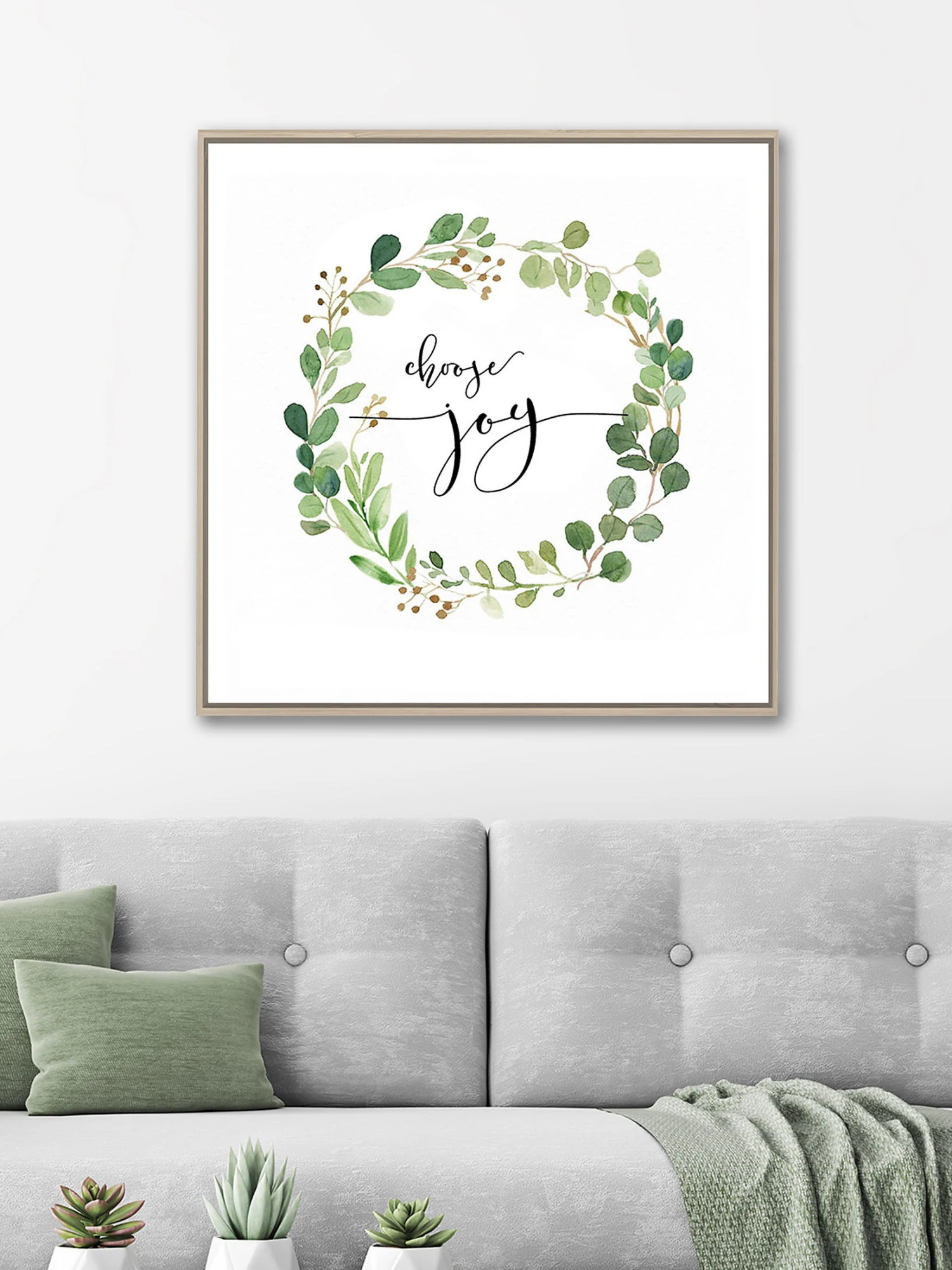 Leinwand-Druck-gerahmt, Weiss/Grün 3 Leinwand-Druck-gerahmt, Weiss/Grün