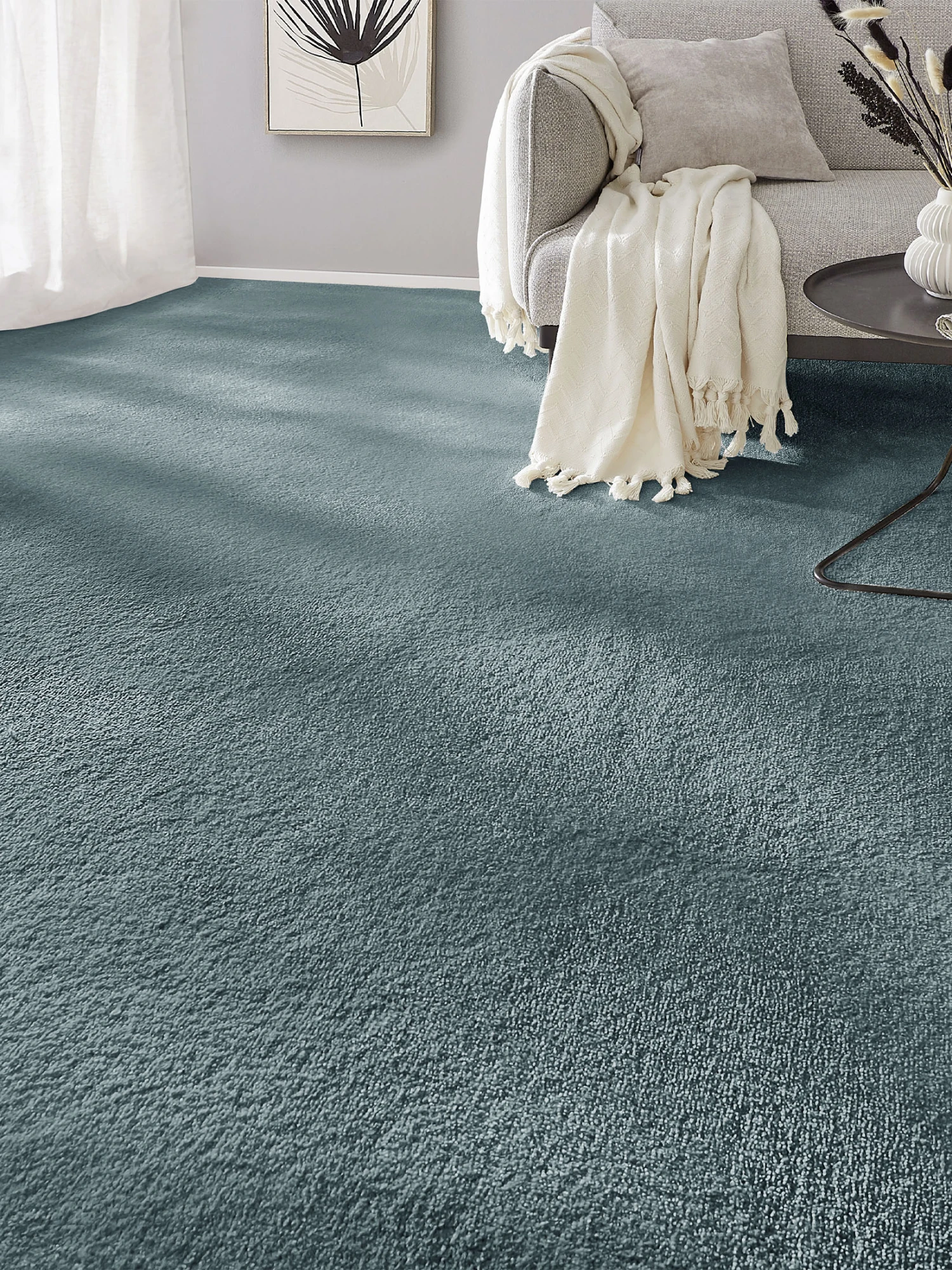 Velours-Teppichboden, Petrol 27 3 Velours-Teppichboden, Petrol 27