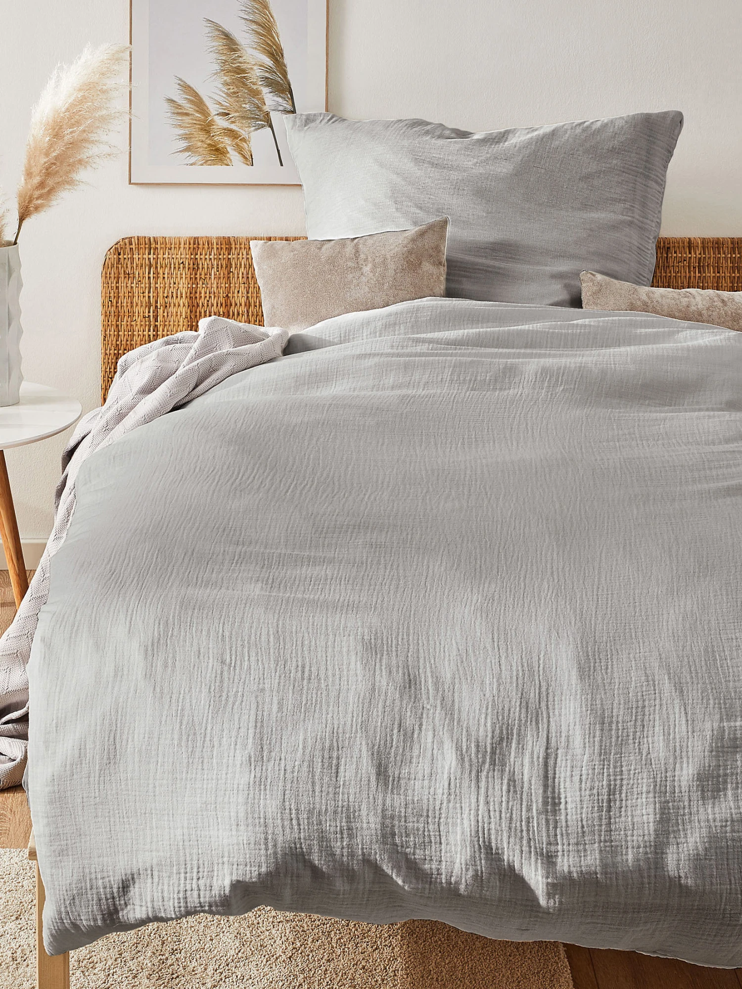 Musselin-Bettwäsche, Graphit 3 Musselin-Bettwäsche, Graphit