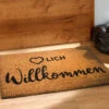 Fußmatte, Herzlich Willkommen -Teppiche Verkäufe Cochin Fussmatte Braun HerzlichWillkommen 45x75 mil