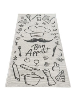 Küchenläufer, White/Black -Teppiche Verkäufe Cuisine FlachgewebeTeppich Weiss WhiteBlack 80x200 fper