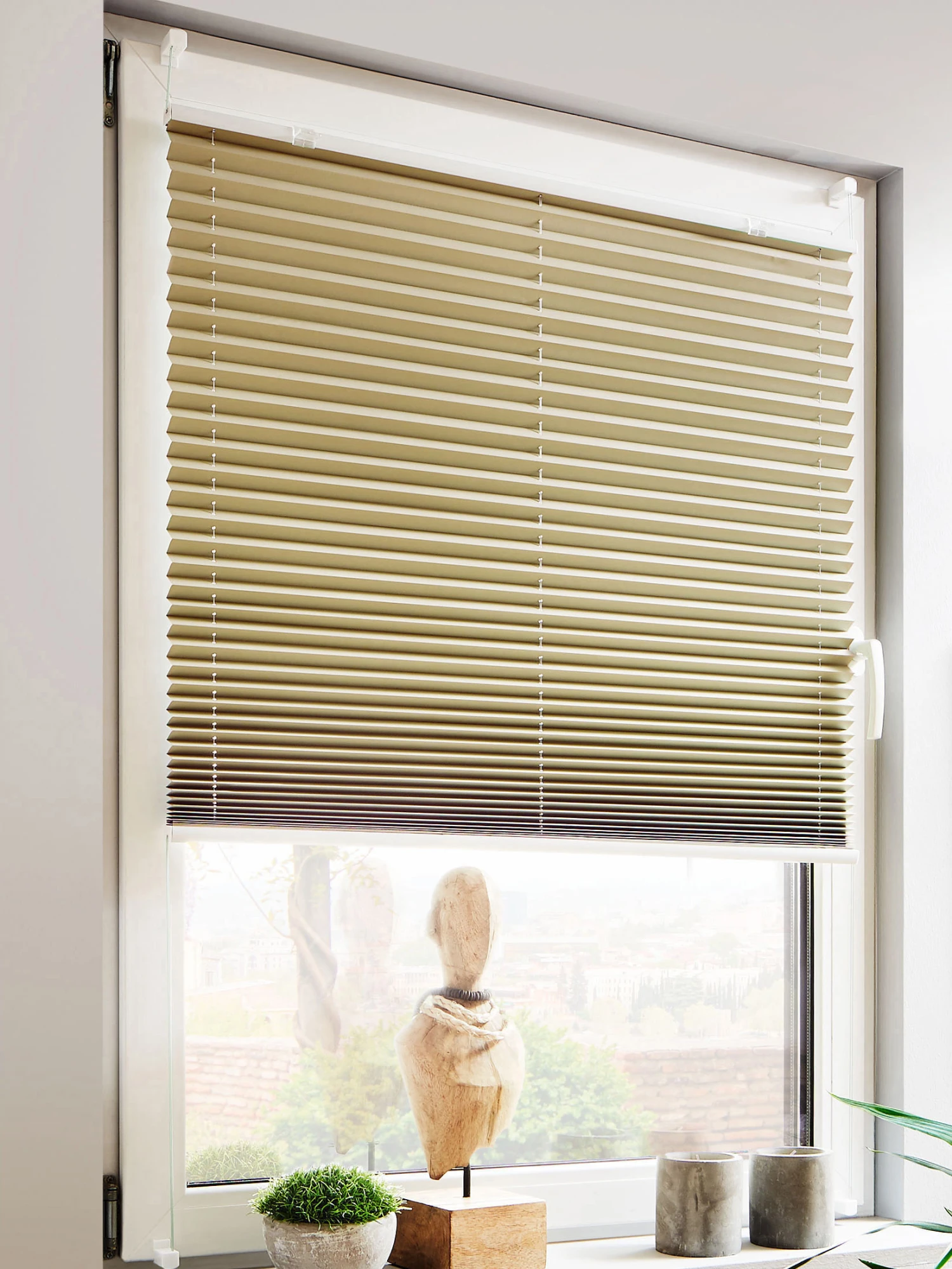 Plissee, Creme 3 Plissee, Creme