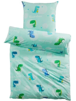 Kinderbettwäsche, Mint -Teppiche Verkäufe DinoLand Bettwaesche tuerkis Mint 135x200 pla