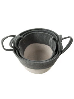 Korb, Grau/Weiss -Teppiche Verkäufe DoubleBag Korb GrauWeiss Set innen per