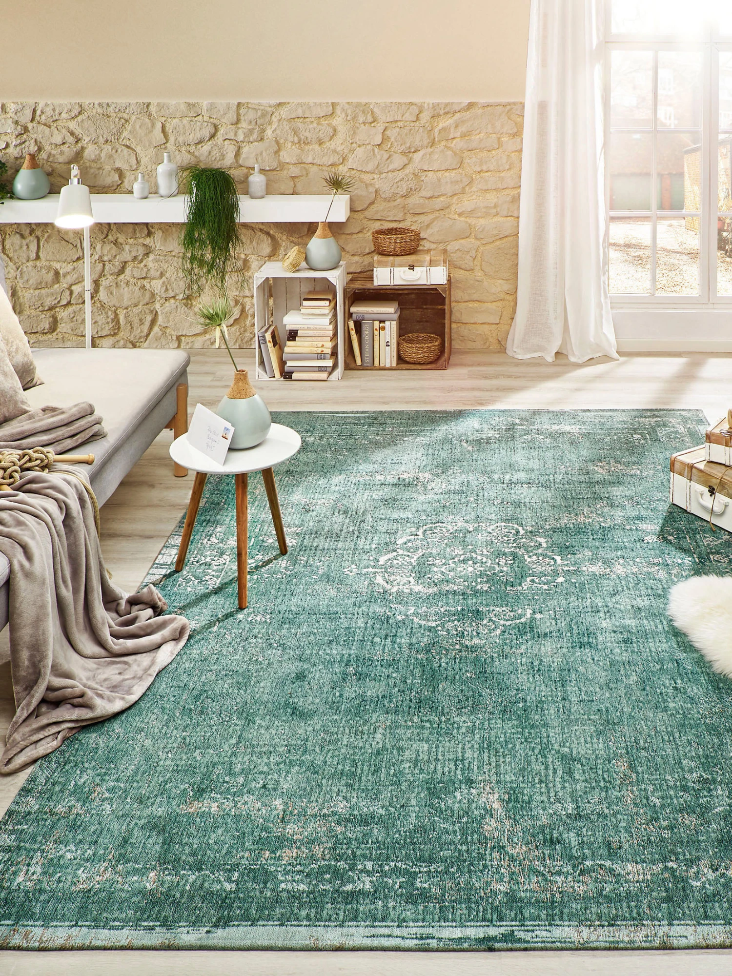 Vintage-Teppich, Jade 3 Vintage-Teppich, Jade