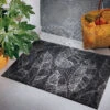 Fußmatte, Leaves Line Anthrazit -Teppiche Verkäufe Fashion FuC39Fmatte Dunkelgrau LeavesLineAnthrazit 50x80 mil