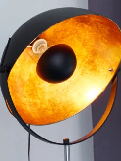 Standleuchte, Schwarz/Gold -Teppiche Verkäufe Flash Standleuchte Lampe Schwarz SchwarzGold 55x170 lup