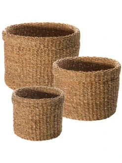 Korb, Natur Seegras -Teppiche Verkäufe FoldingCylinder Korb Braun NaturSeegras set