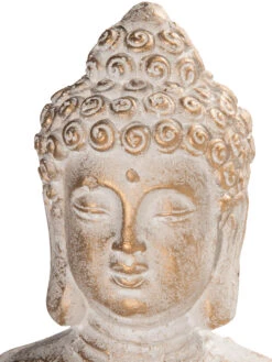 Figur, Weiss/Gold -Teppiche Verkäufe Gartenbuddha Figur Grau WeissGold 14x13x46 lup