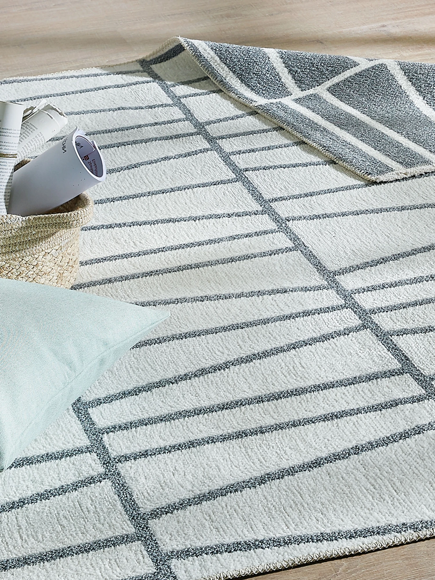 Moderner Teppich, Creme/grau 3 Moderner Teppich, Creme/grau