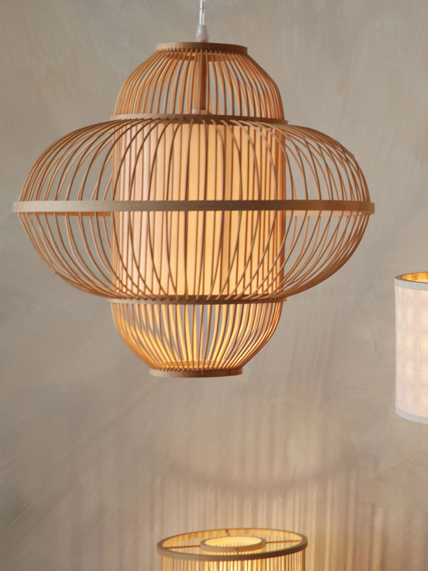 Hängeleuchte, Bambus 3 Hängeleuchte, Bambus