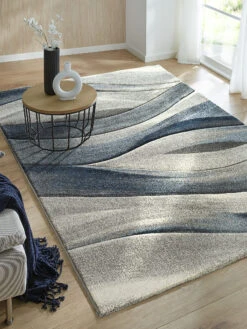 Moderner Teppich, Blau