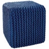 Strick-Pouf, Navy 1 Strick-Pouf, Navy -Teppiche Verkäufe Kiruna Sitzpouf blau navy eckig per
