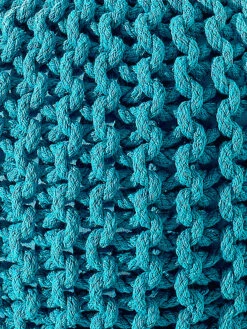 Strick-Pouf, Türkis -Teppiche Verkäufe Kiruna Sitzpouf blau tuerkis lup