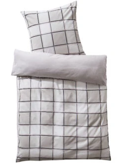 Flanell-Bettwäsche, Silber 6 Flanell-Bettwäsche, Silber -Teppiche Verkäufe Laholm Bettwaesche Grau Silber 135x200 pla