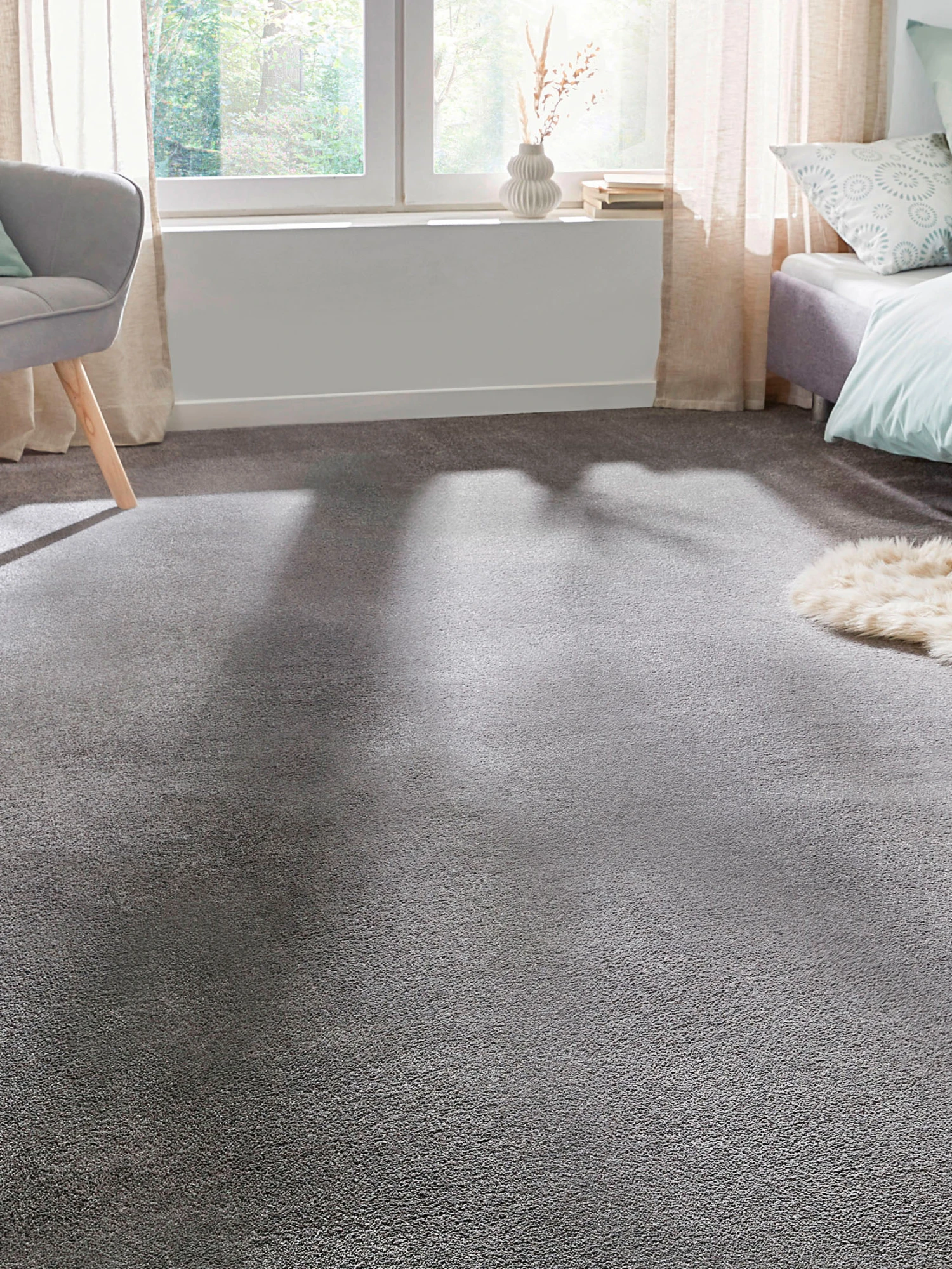 Velours-Teppichboden, Silber 77 3 Velours-Teppichboden, Silber 77