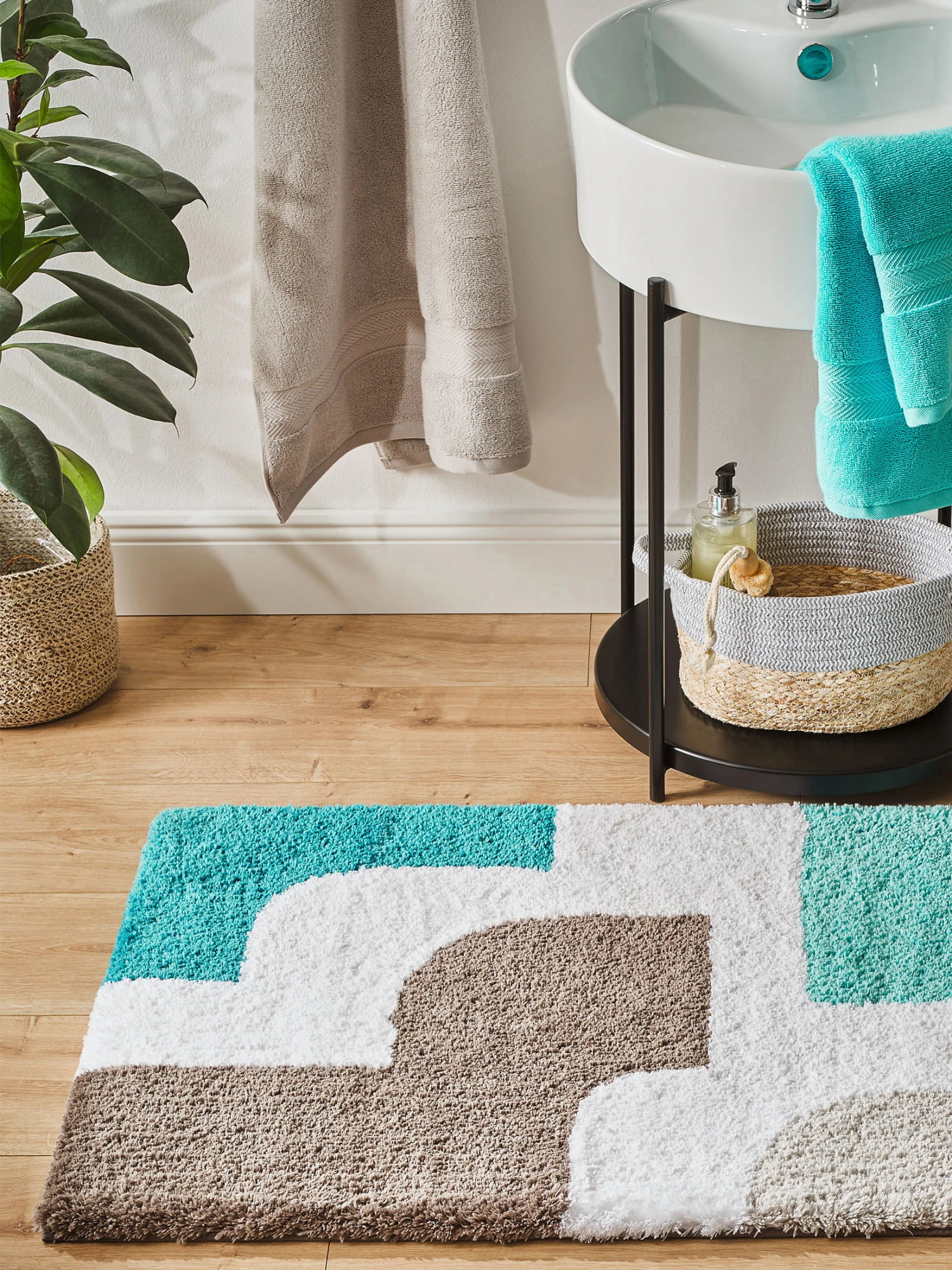 Badematte, Türkis 3 Badematte, Türkis