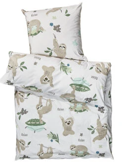 Kinderbettwäsche, Taupe -Teppiche Verkäufe LazyFriends Bettwaesche Beige Taupe 135x200 pla