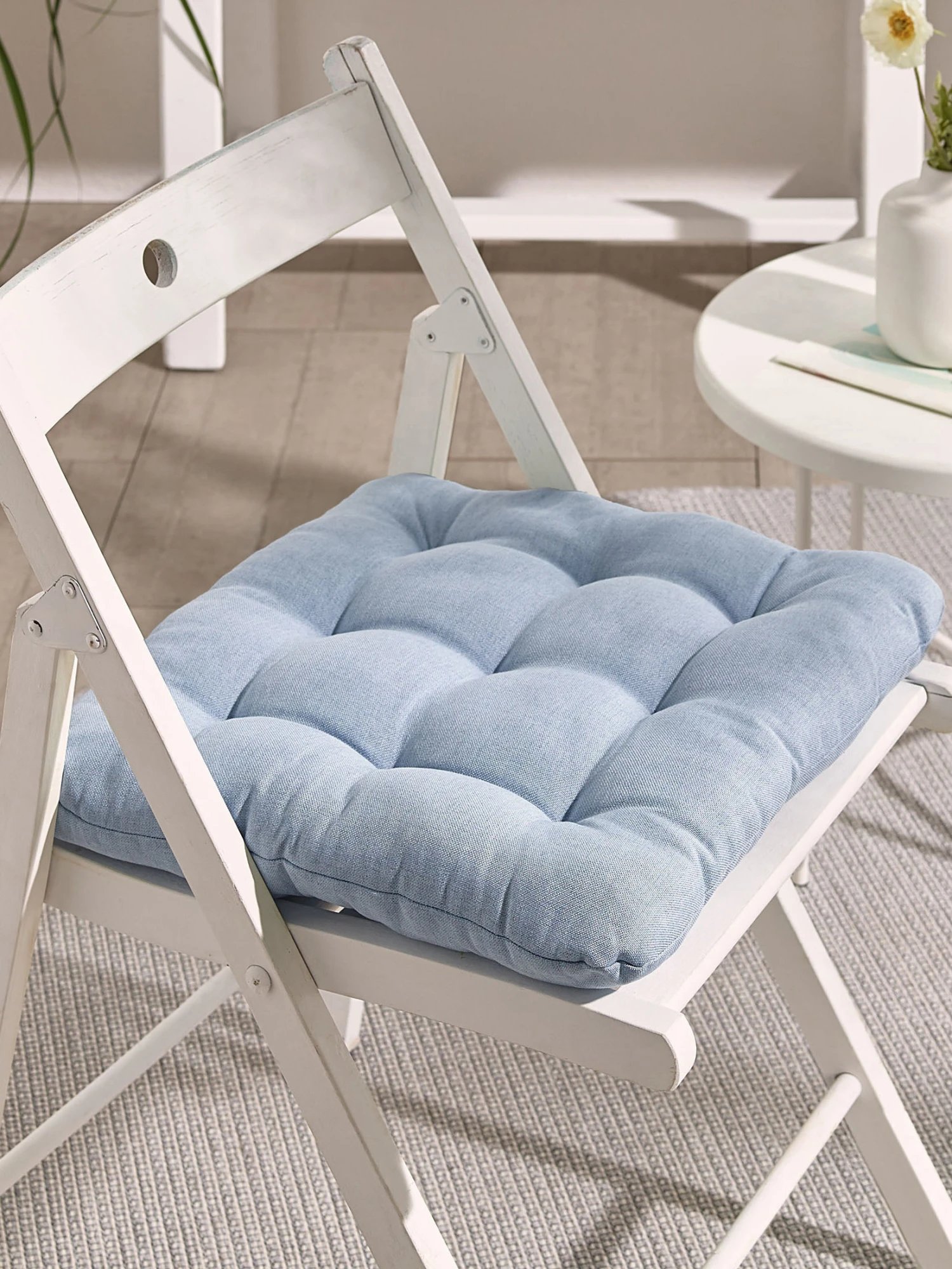 Stuhlkissen, Taubenblau 6 Stuhlkissen, Taubenblau – Bild 4