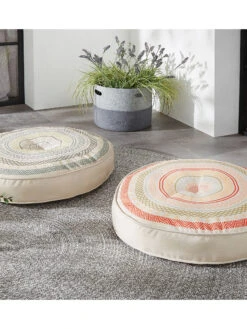 Outdoorkissen, Rosa -Teppiche Verkäufe Leonora Bodenkissen Rosa Blau 60rund mil 1