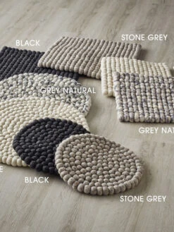 Topfuntersetzer, Stone Grey 7 Topfuntersetzer, Stone Grey -Teppiche Verkäufe Liesta Filzkugel Untersetzer diverse mil 3