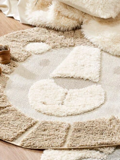 Kinder-Teppich, Beige -Teppiche Verkäufe Lioness KinderTeppich Beige 120rund lup