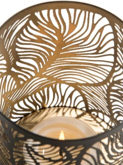 Windlicht, Black/Gold -Teppiche Verkäufe Lisborg Windlicht Schwarz BlackGold 10x10x14 lup1