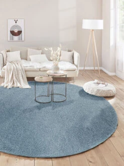 Hochflor-Teppich, Hellblau