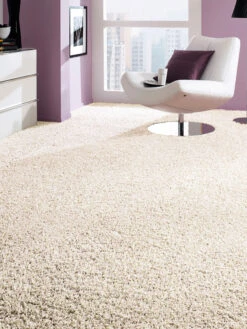 Langflor-Teppichboden, Weiss