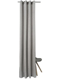 Ösenschal, Silber -Teppiche Verkäufe Malia Gardine Oesenschal hellgrau Silber 140x245 pla2