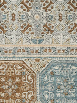 Vintage-Teppich, Blau/Gold/Silber -Teppiche Verkäufe Mamaras VintageTeppich Blau BlauGoldSilber 200x290 lup