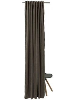 Vorhang Mit Gardinenband, Taupe -Teppiche Verkäufe Marilana Gardine verdeckteSchlaufe Grau Taupe 140x245 pla2