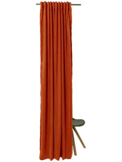 Vorhang Mit Gardinenband, Kupfer -Teppiche Verkäufe Marilana Gardine verdeckteSchlaufe Orange Kupfer 140x245 pla2