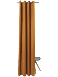 Ösenschal, Curry -Teppiche Verkäufe Milla Gardine Oesenschal gelb Curry 140x245 pla2