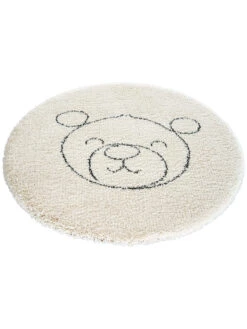 Kinder-Teppich, Hellbeige -Teppiche Verkäufe Mukava Kinderteppich SchwarzWeiss Hellbeige 120rund fper