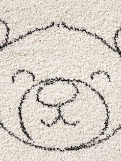 Kinder-Teppich, Hellbeige -Teppiche Verkäufe Mukava Kinderteppich SchwarzWeiss Hellbeige 120rund lup