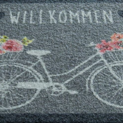 Sauberlaufmatte, Bike Grey -Teppiche Verkäufe Nostalgie Fussmatte fahrrad grau lup