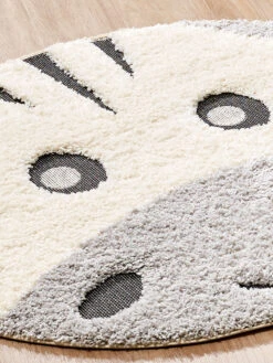 Kinder-Teppich, Hellgrau -Teppiche Verkäufe Quagga KinderTeppich Grau Hellgrau 120rund lup